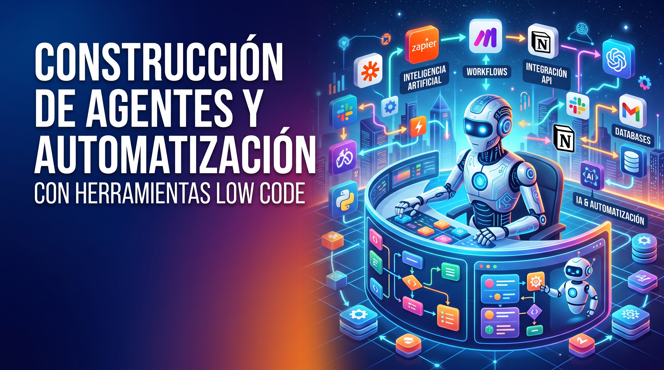 Construcción de agentes y automatización con herramientas Low Code